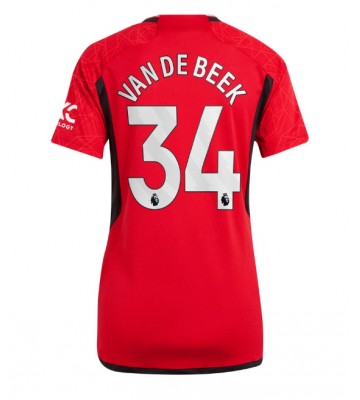 Manchester United Donny van de Beek #34 Hemmatröja Kvinnor 2023-24 Kortärmad
